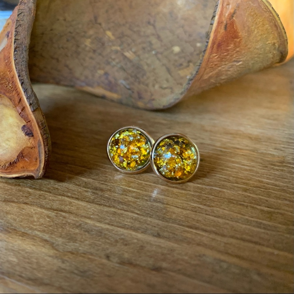 Autumn stud earrings, handmade, NWT